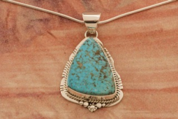 Genuine Kingman Turquoise Sterling Silver Pendant